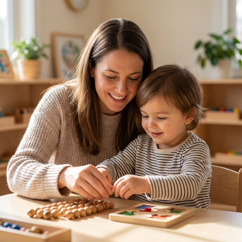 Teacher with children